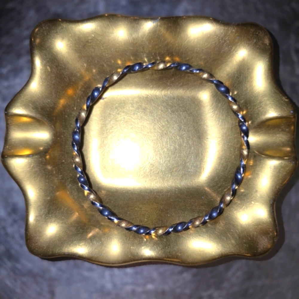 Elegant Gurhan Gold and Silver Twisted Bracelet, Midnight Collection